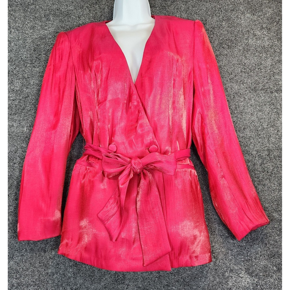Zara Women Satin Wrap Blazer Cocktail Party Coquette Glam Jacket Size L NWT